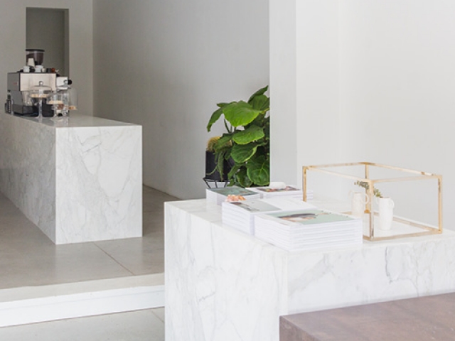 Neolith and calacatta custom made counter tops St Cloche gallery in Paddington